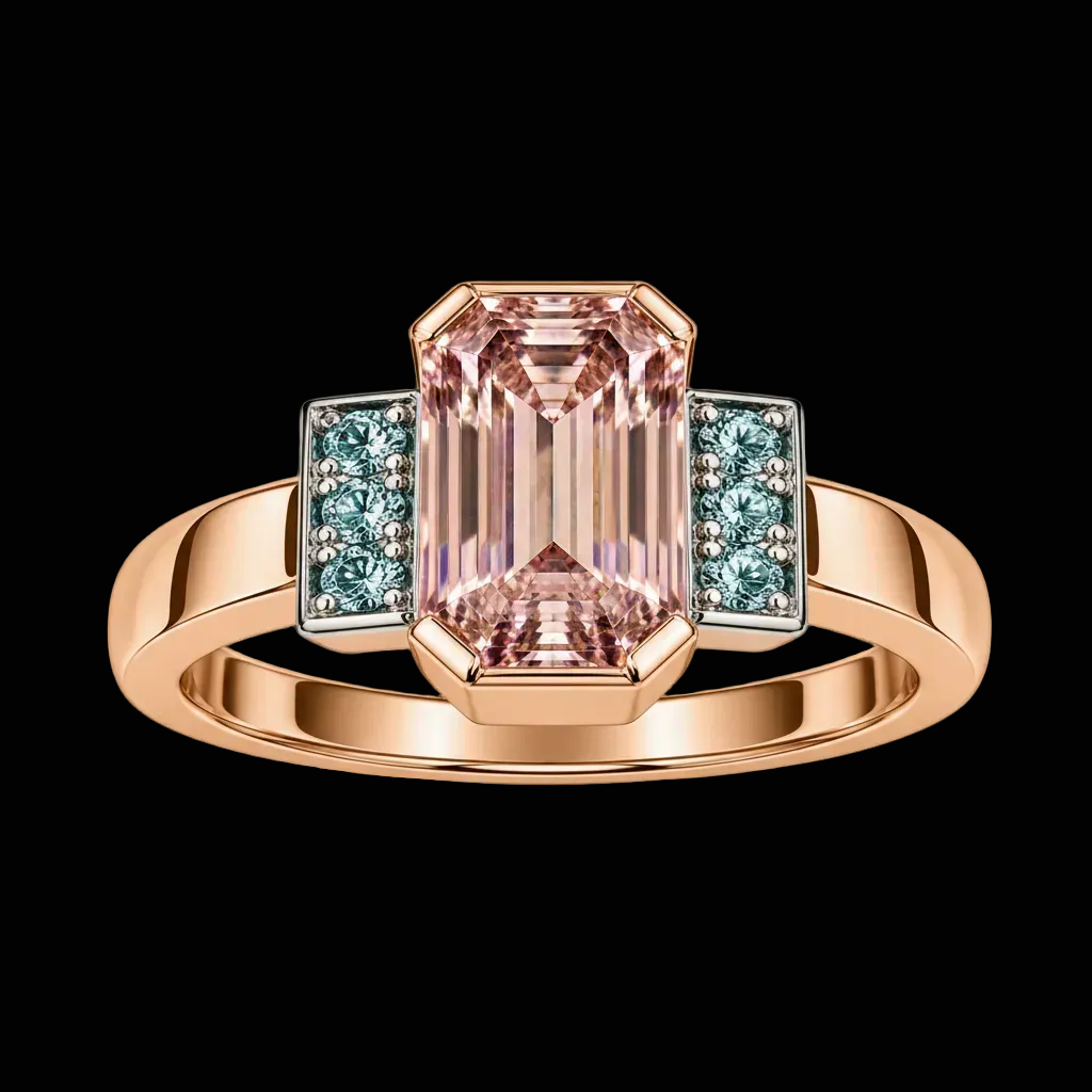 Peach Sapphire Pariba Ring
